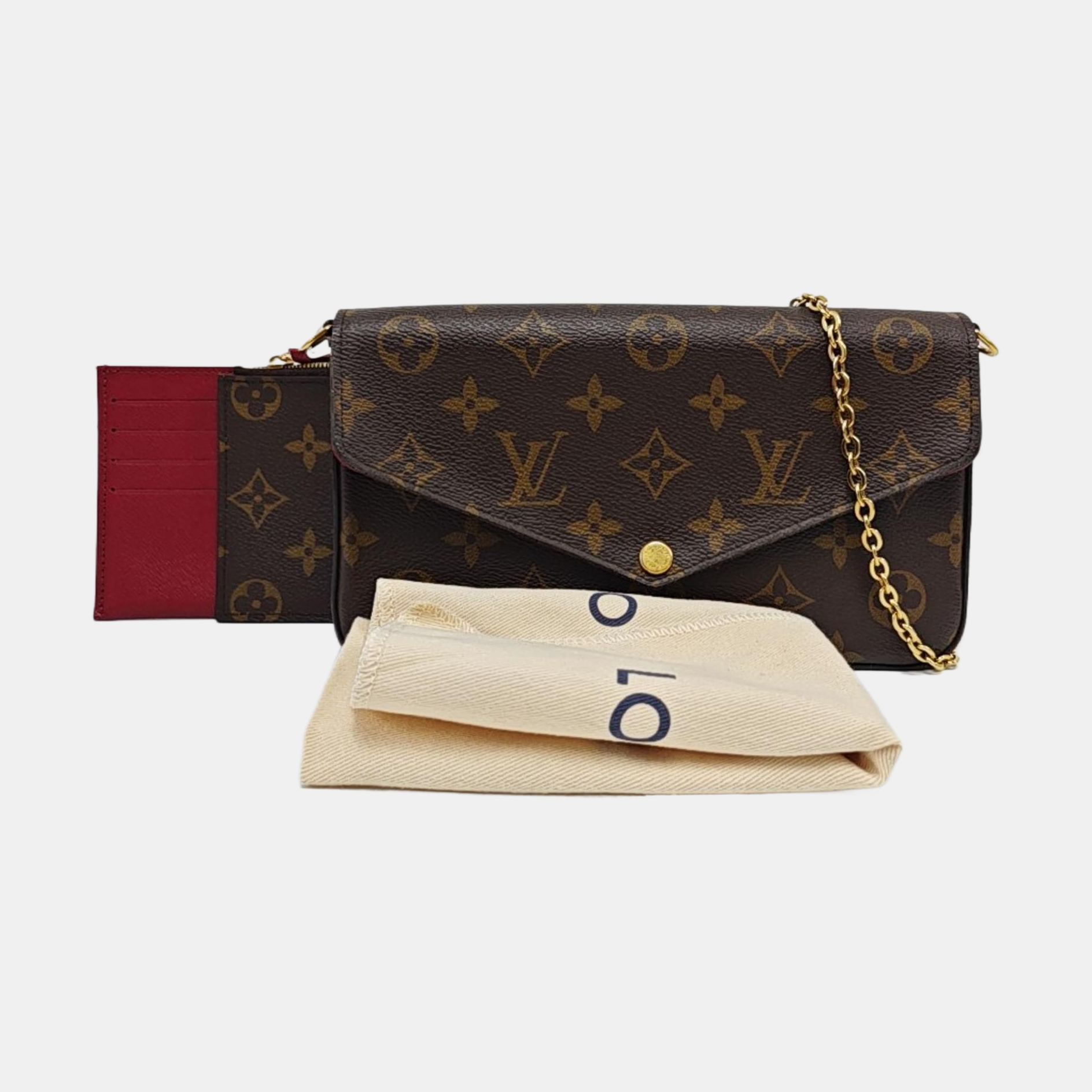 Authenticated pre-owned  FÉLICIE Monogram Coated Canvas Brown - Shoulder Bag at Looply