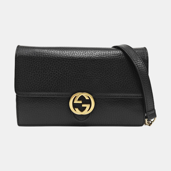 Authenticated pre-owned  Interlocking G Calfskin Black - Shoulder Bag at Looply