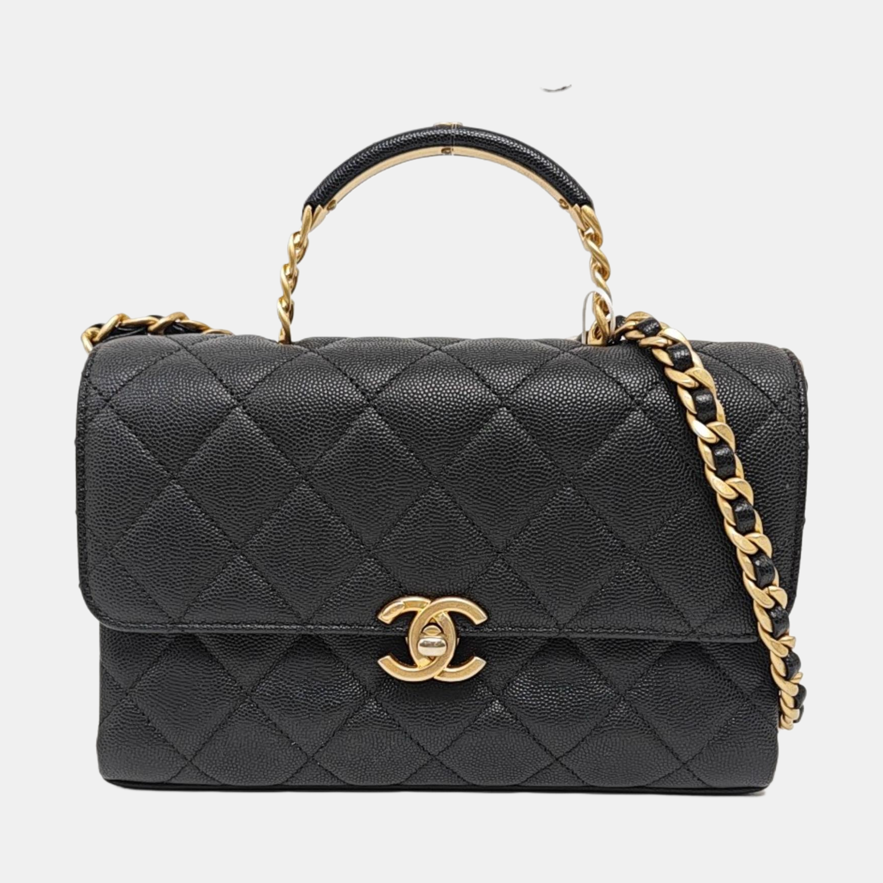 Carry Me Small Quilted Grained Calfskin Black