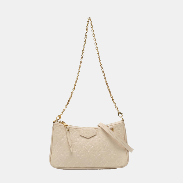 EASY POUCH ON STRAP Calfskin Beige