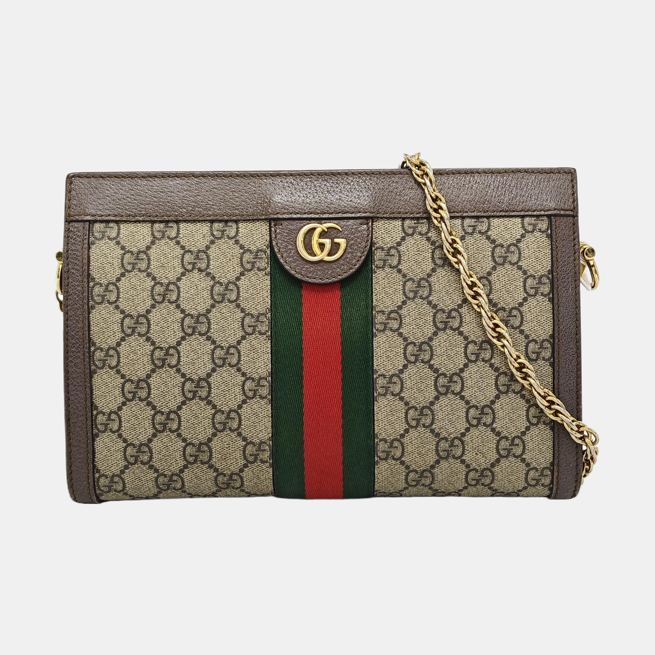 Ophidia Small Monogram Coated Canvas Beige