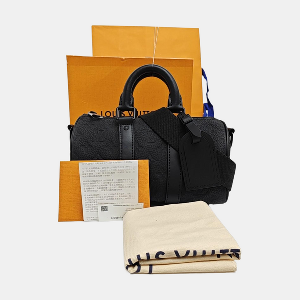 KEEPALL 25 Monogram Calfskin Black