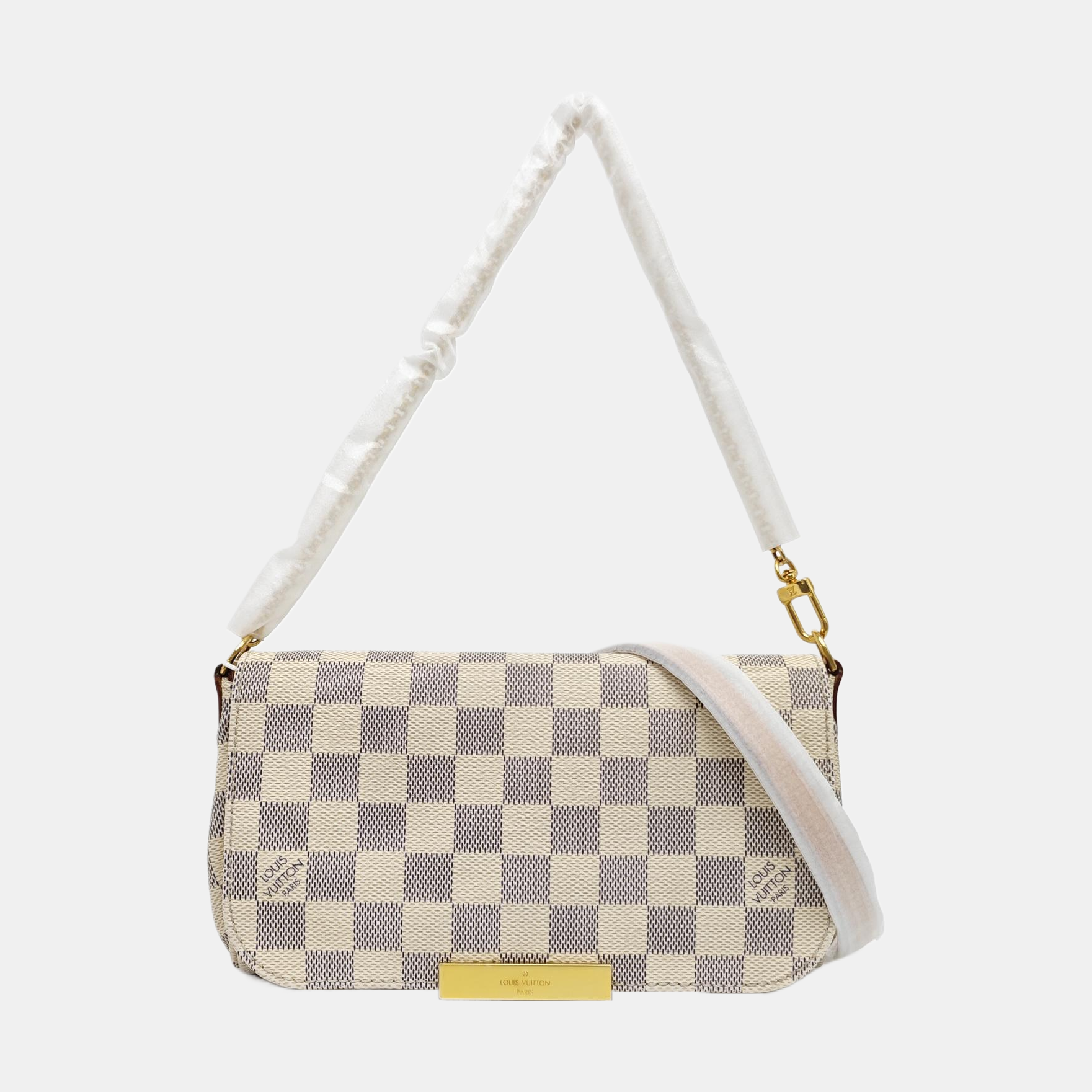 FAVORITE PM Damier Azur Coated Canvas White