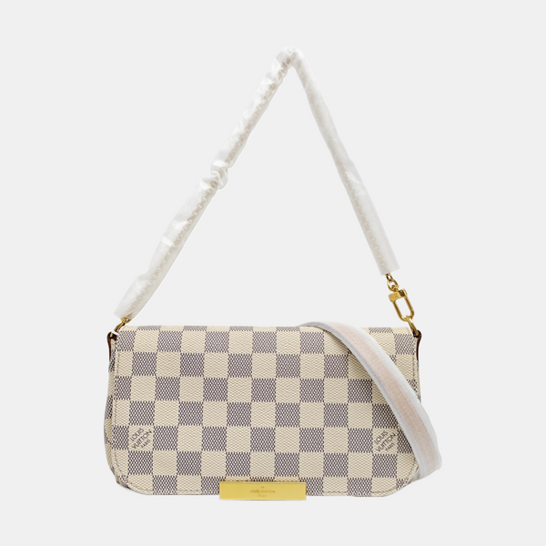 FAVORITE PM Damier Azur Coated Canvas White