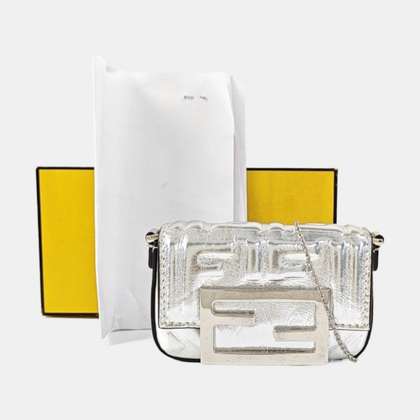 Baguette Super Mini Calfskin Silver