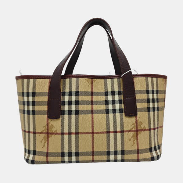 Coated Canvas Top Handle Bag Beige