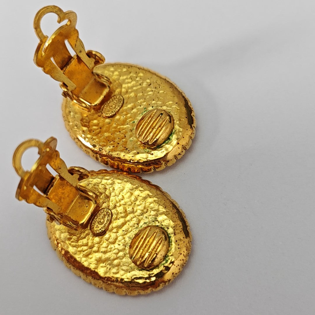 Metal Gold Clip On Earrings