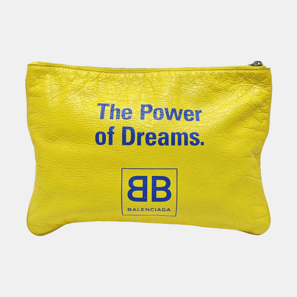 Leather Clutch Yellow