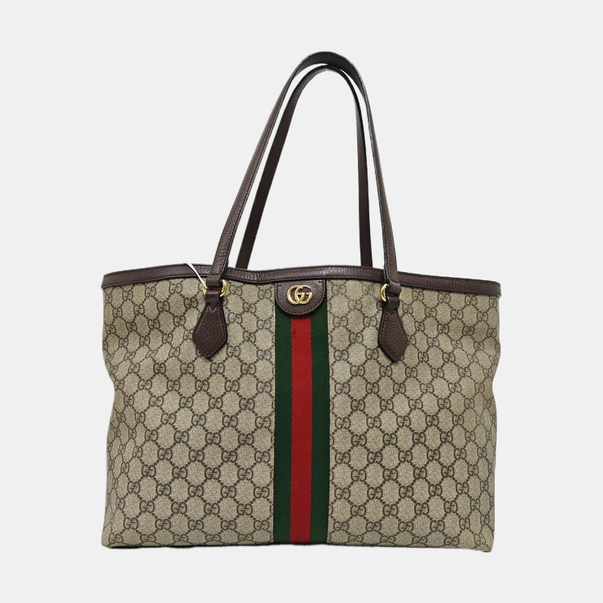 Ophidia Medium Monogram Coated Canvas Beige