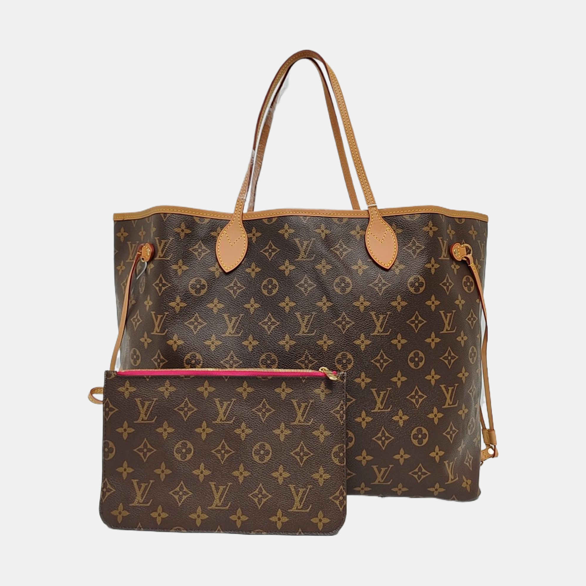 NEVERFULL GM Monogram Coated Canvas Brown