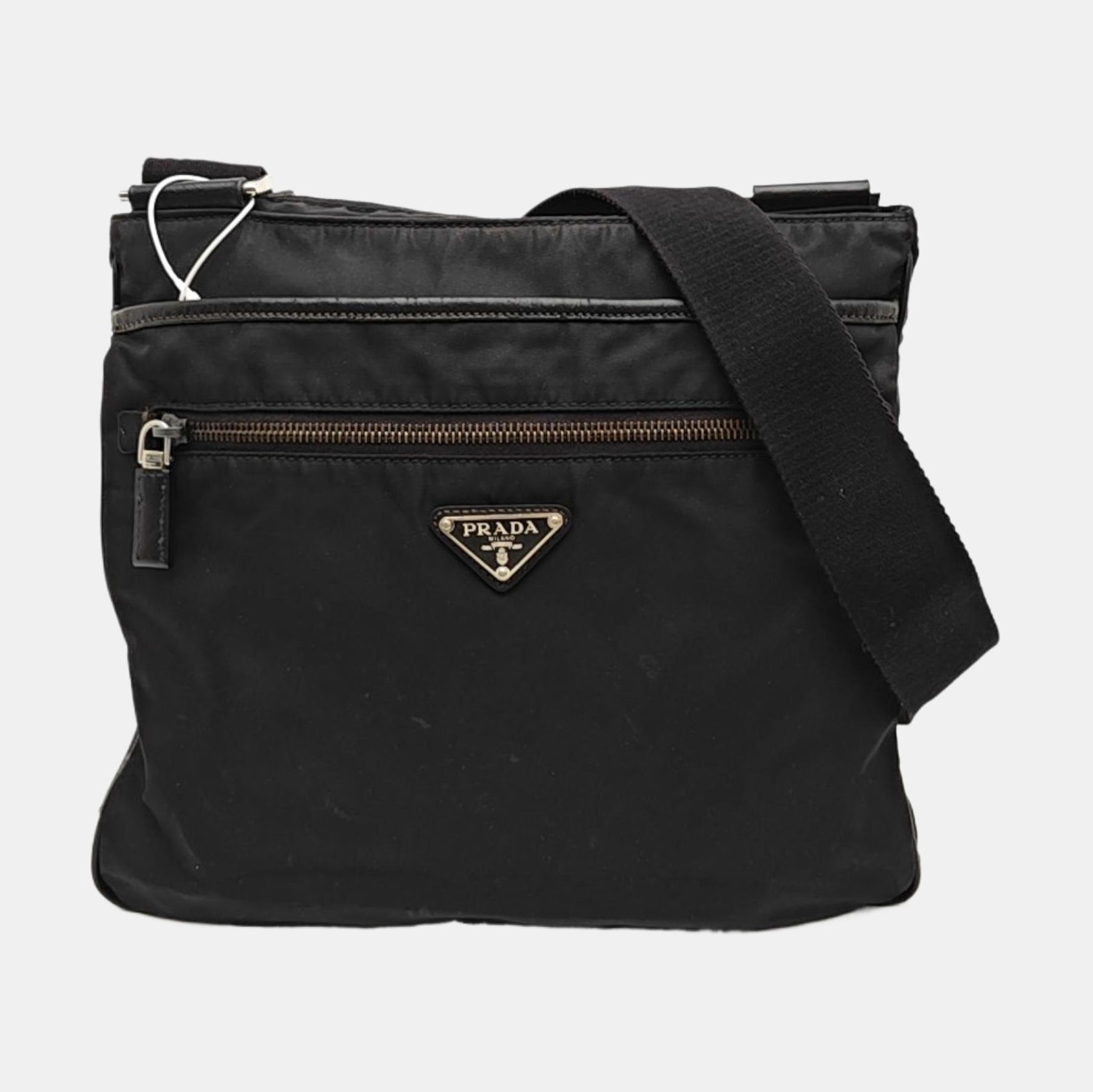 Nylon Shoulder Bag Black