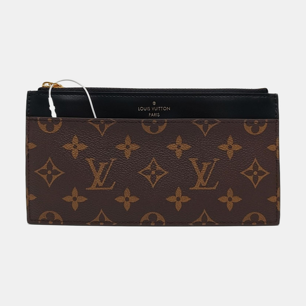 SLIM Monogram Coated Canvas Brown Wallet