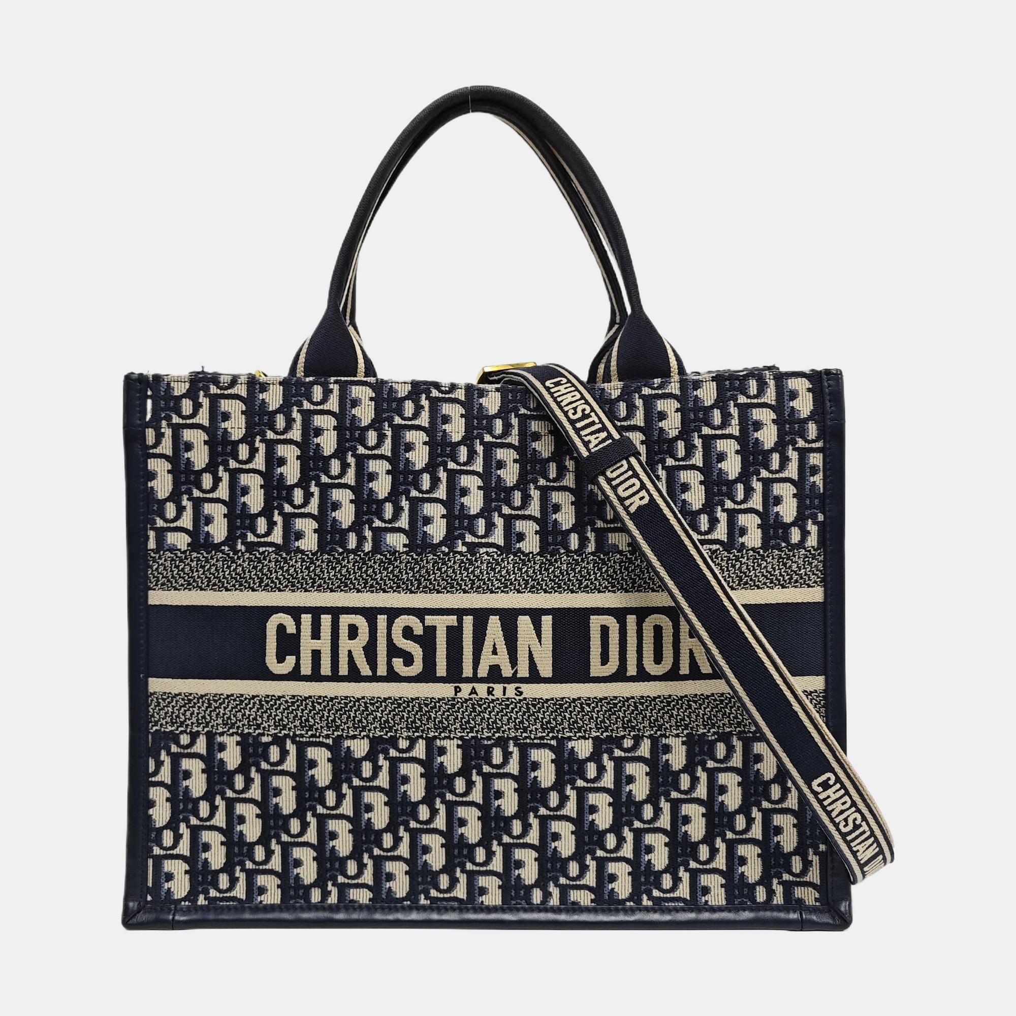 Book Tote Medium Oblique Canvas Blue