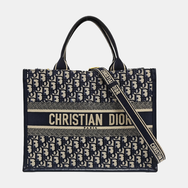 Book Tote Medium Oblique Canvas Blue