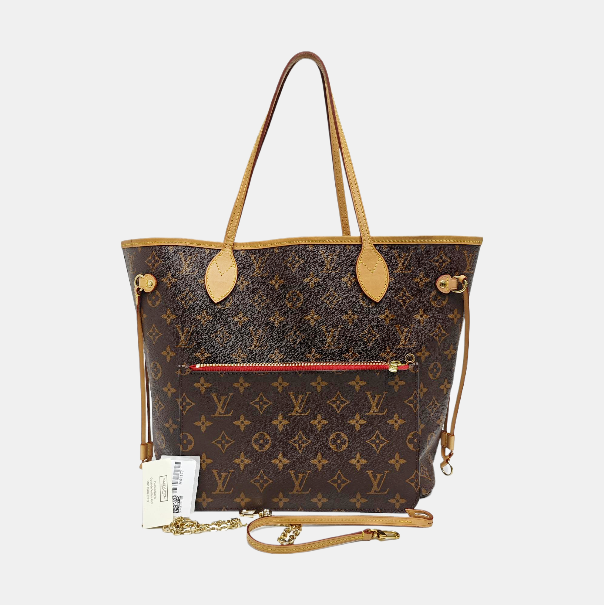 NEVERFULL MM Monogram Coated Canvas Brown