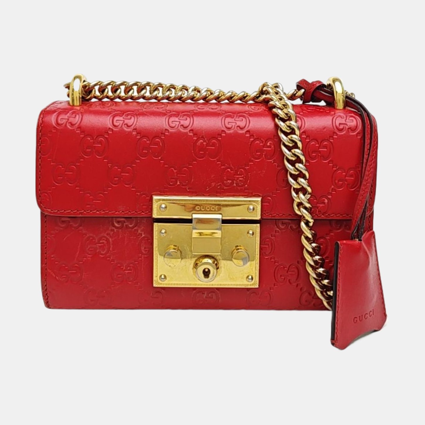 Padlock Small Monogram Calfskin Red