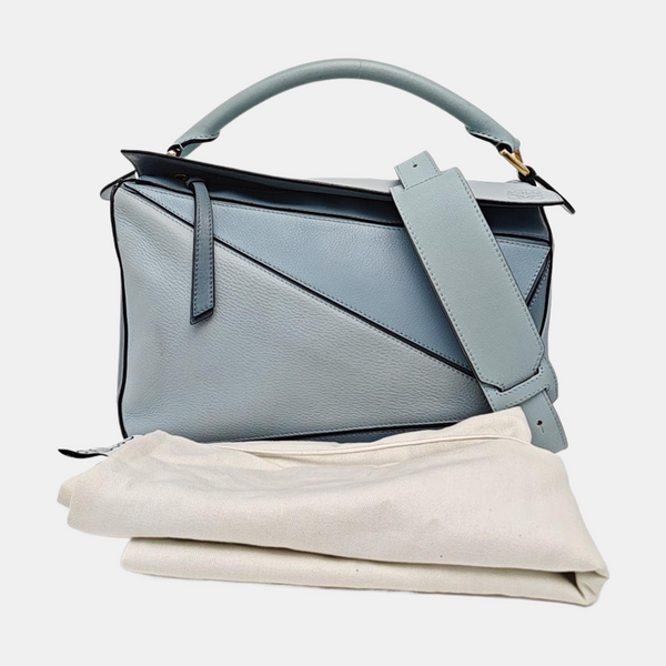 Puzzle Medium Calfskin Blue