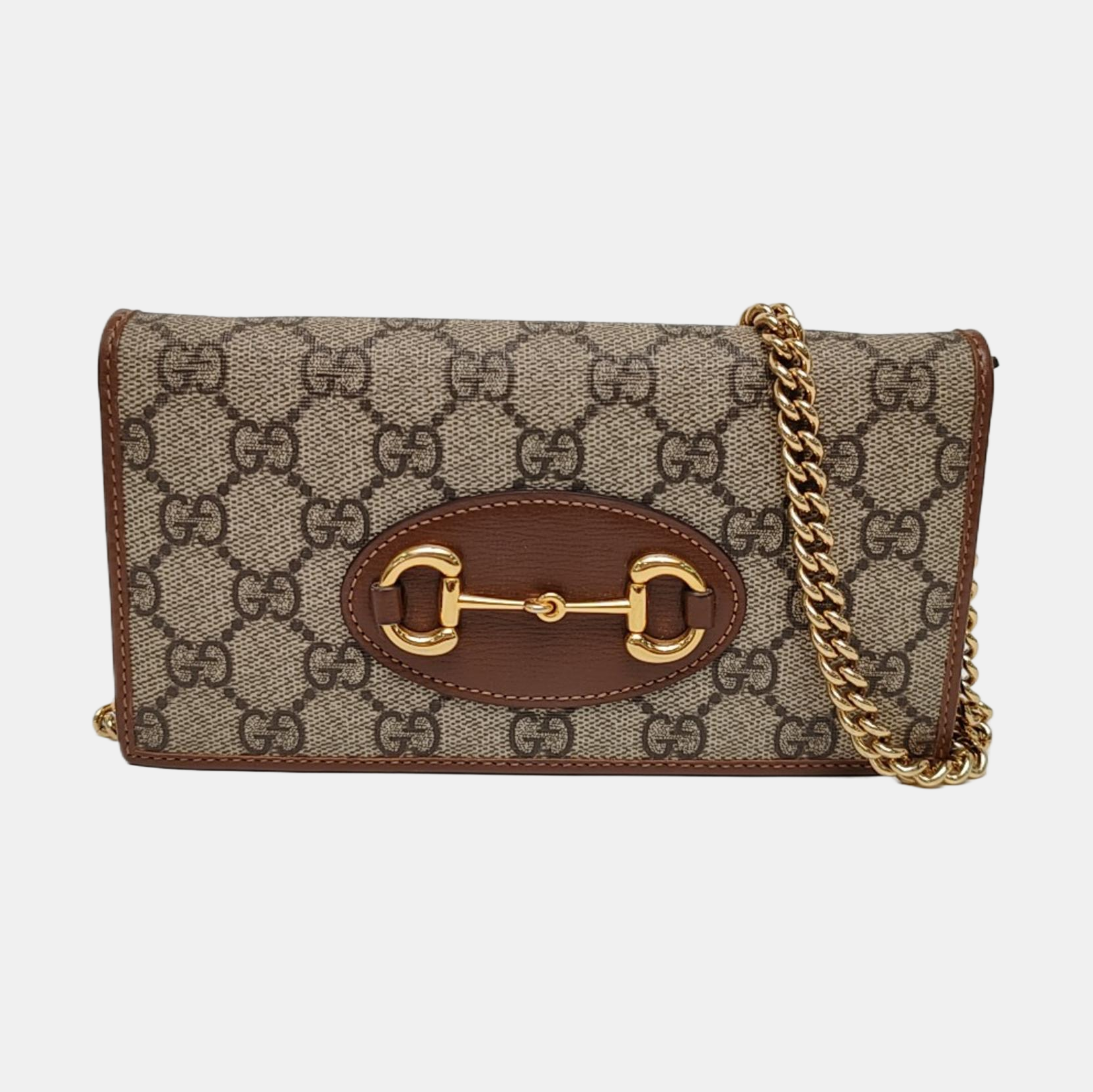 Authenticated pre-owned  Horsebit 1955 WOC Monogram Coated Canvas Beige - Shoulder Bag at Looply