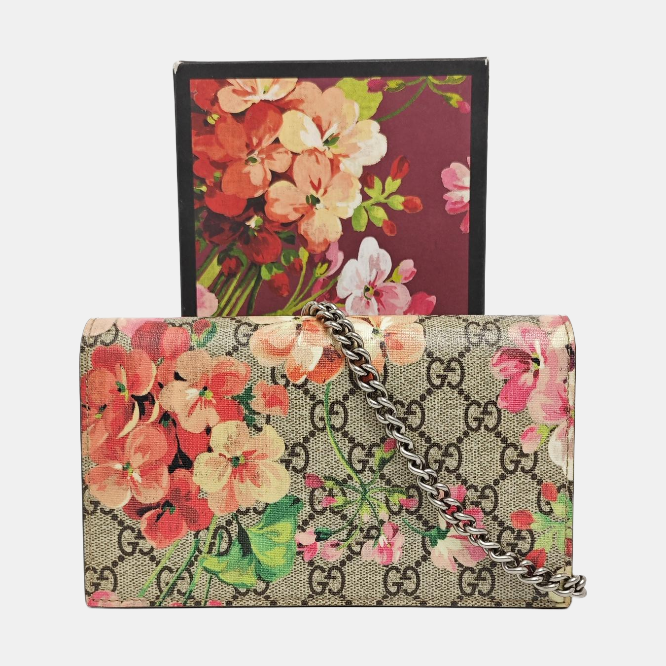 GG Blooms Monogram Coated Canvas Beige