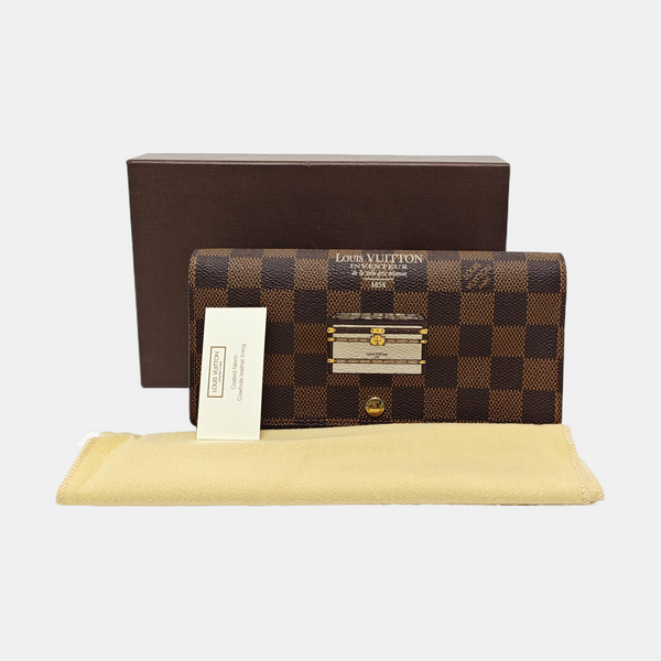 SARAH Damier Ebene Coated Canvas Brown