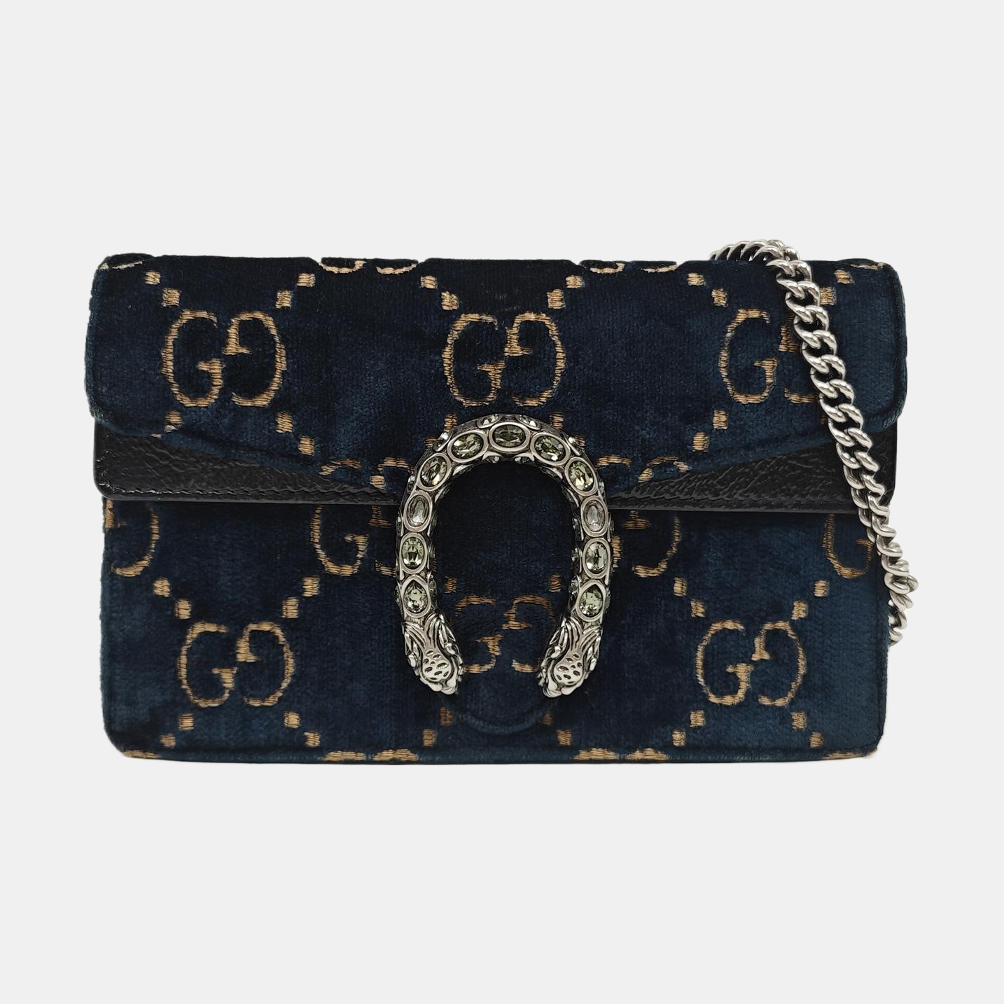 Dionysus Super Mini Monogram Velvet Blue