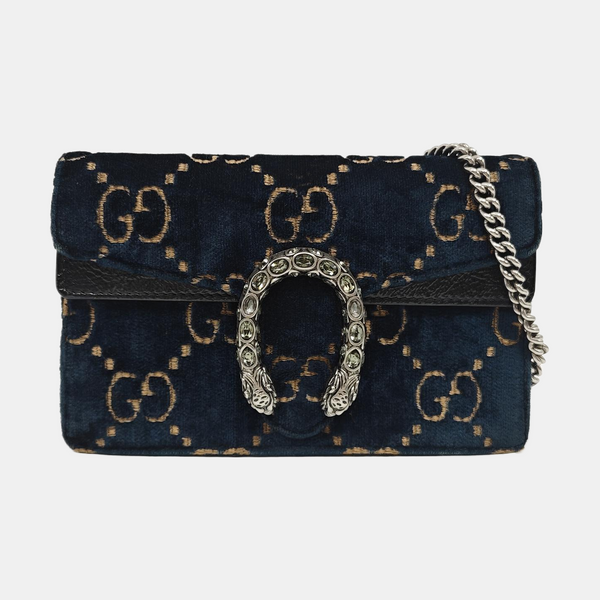 Dionysus Super Mini Monogram Velvet Blue