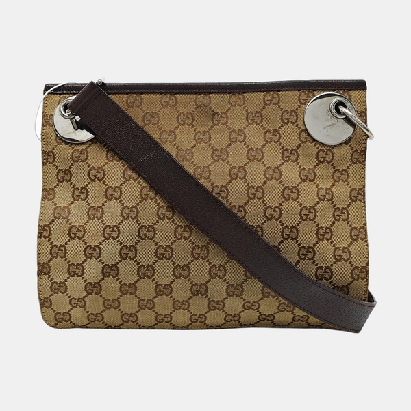 Monogram Canvas Shoulder Bag Brown