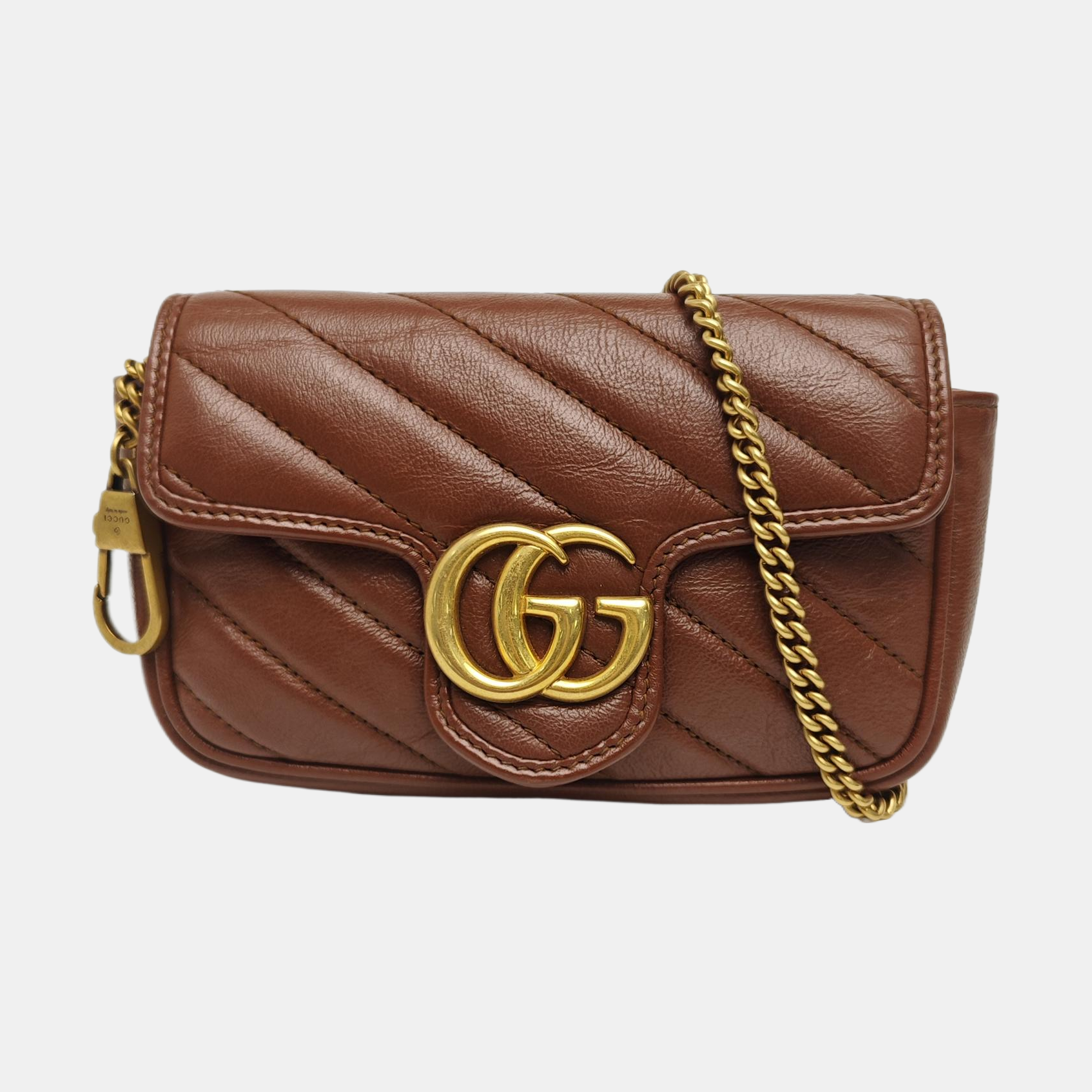 GG Marmont Mini Quilted Calfskin Brown
