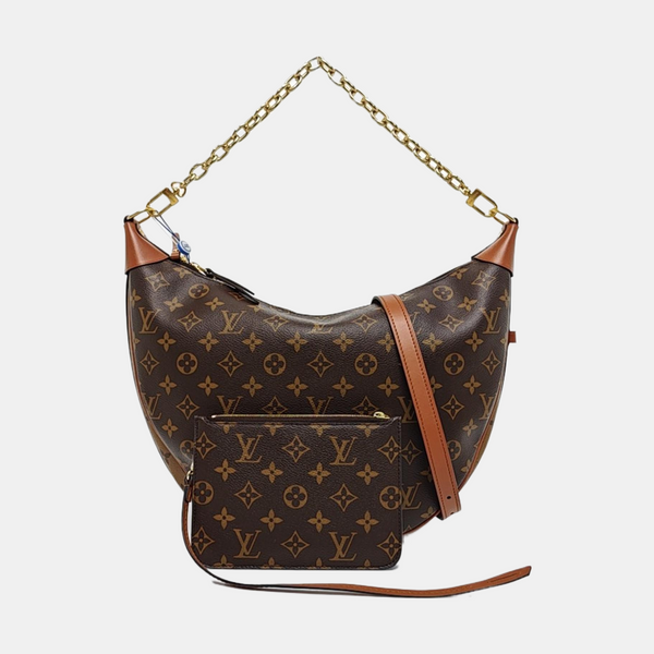 LOOP HOBO Monogram Coated Canvas Brown