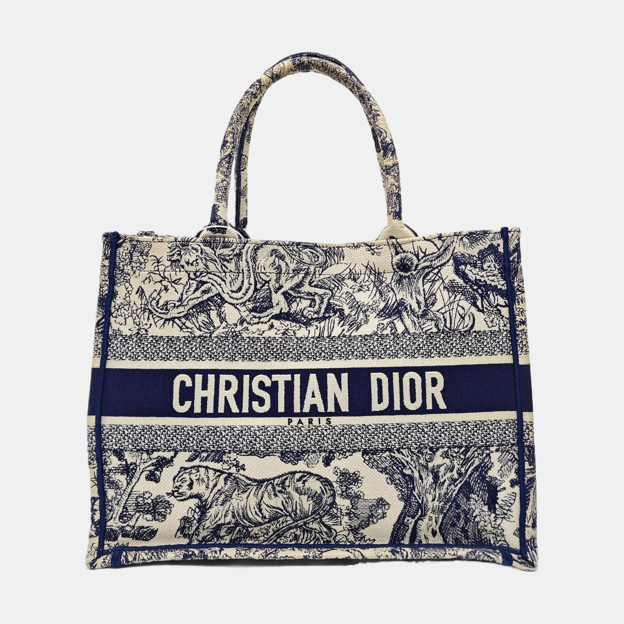 Authenticated pre-owned  Book Tote Medium Canvas Blue - Tote Bag at Looply