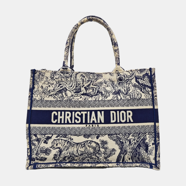 Authenticated pre-owned  Book Tote Medium Canvas Blue - Tote Bag at Looply