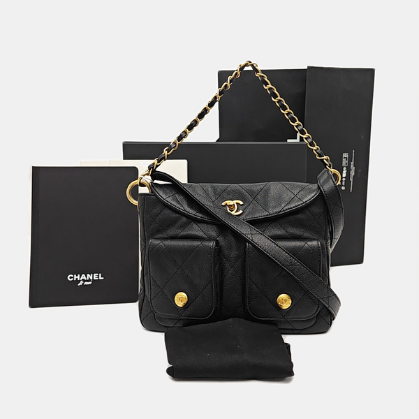 Suppletwins Quilted Grained Calfskin Black