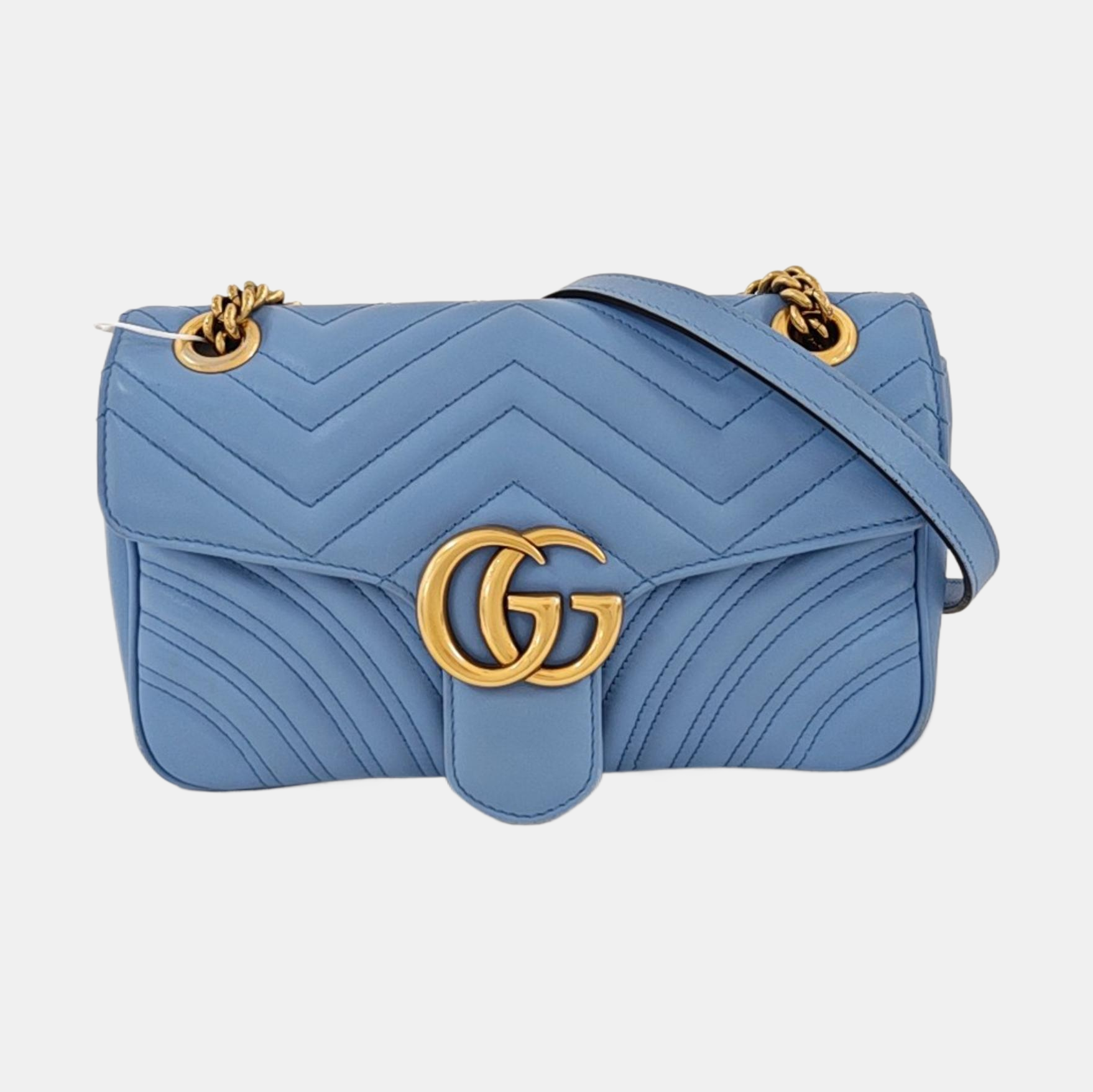 GG Marmont Medium Quilted Calfskin Blue