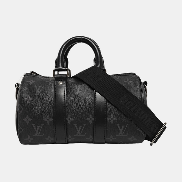 KEEPALL 25 Monogram Coated Canvas Black
