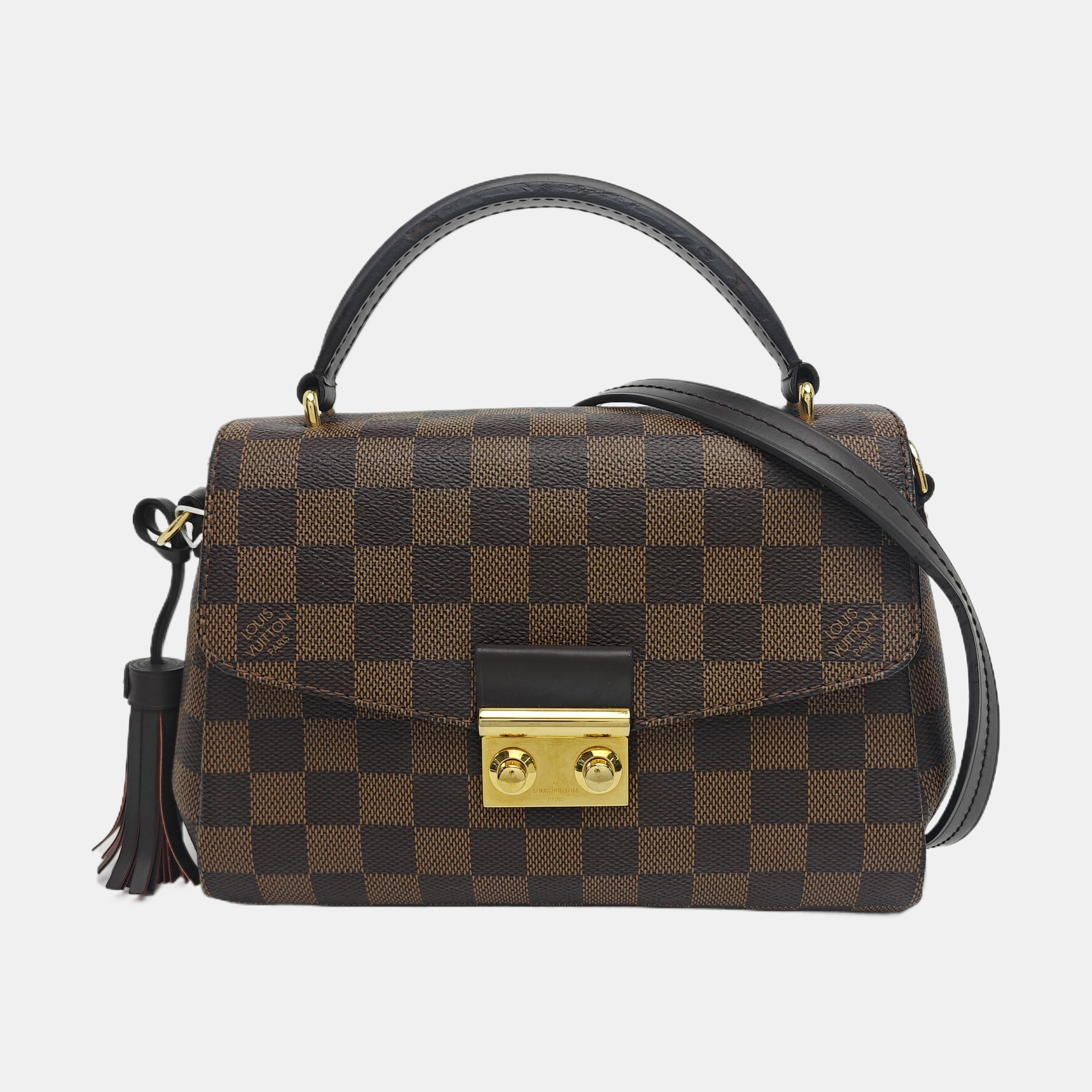 CROISETTE Damier Ebene Coated Canvas Brown