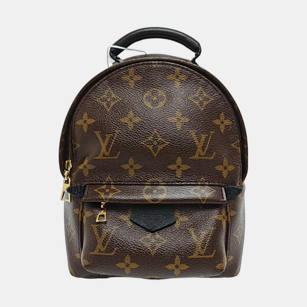 Authenticated pre-owned  PALM SPRINGS Mini Monogram Coated Canvas Brown - Backpack at Looply