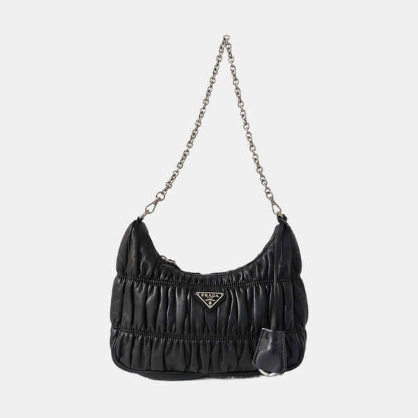 Authenticated pre-owned  Re-Edition2005 Quilted Lambskin Black - Top Handle Bag at Looply