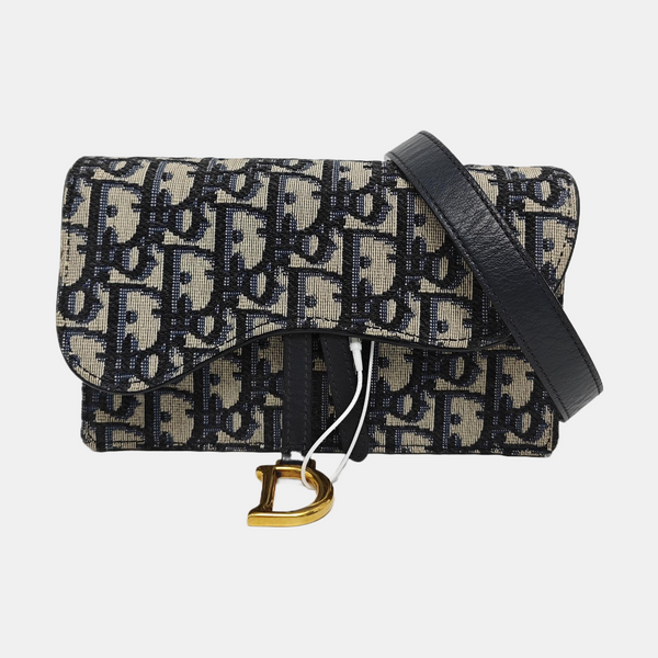 Authenticated pre-owned  Saddle Monogram Canvas Blue - Belt Bag at Looply