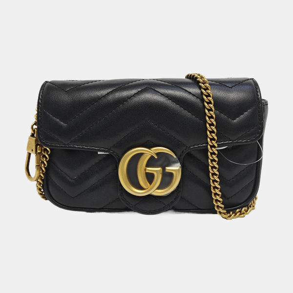 GG Marmont Mini Quilted Calfskin Black