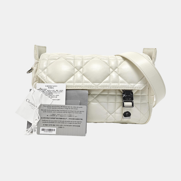 Diorcamp Small Cannage Calfskin White