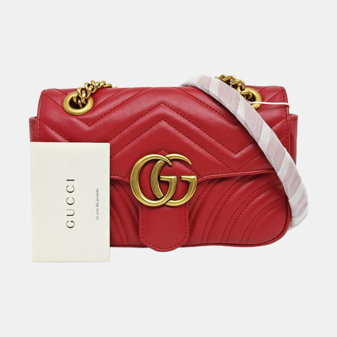 GG Marmont Small Quilted Calfskin Red