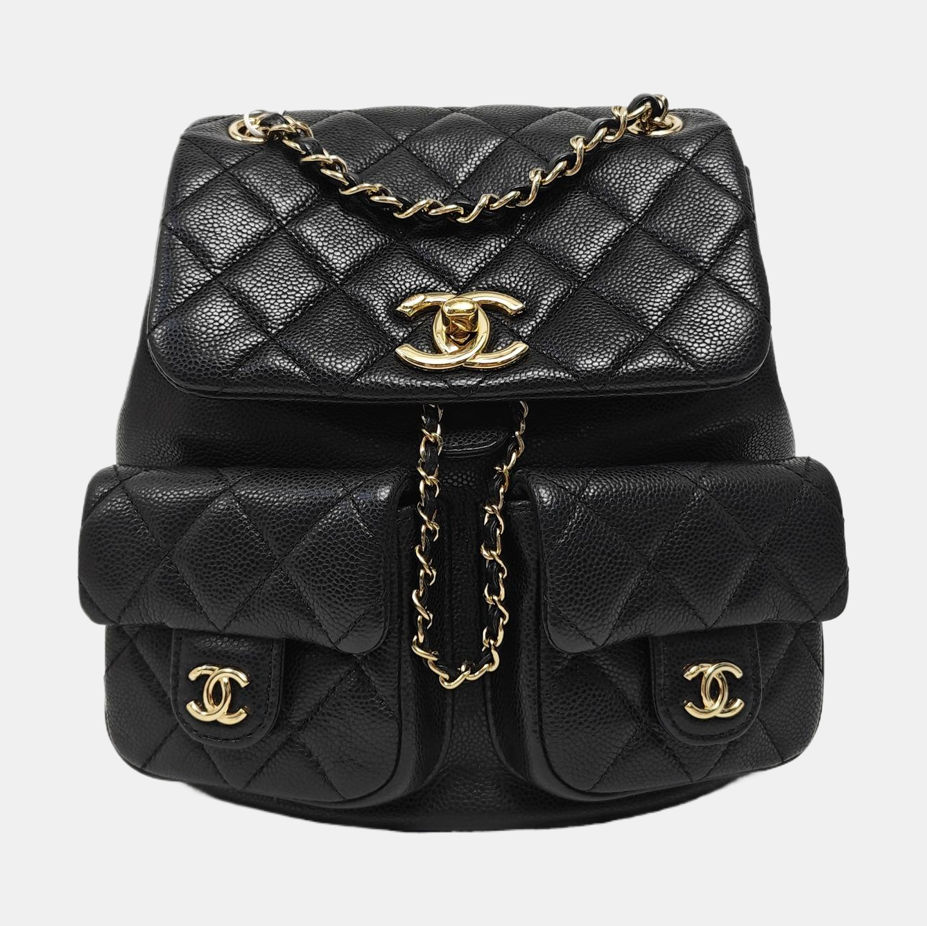DUMA Medium Quilted Grained Calfskin Black