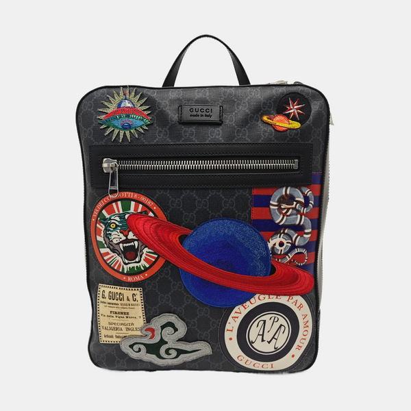 Monogram Coated Canvas Backpack Black