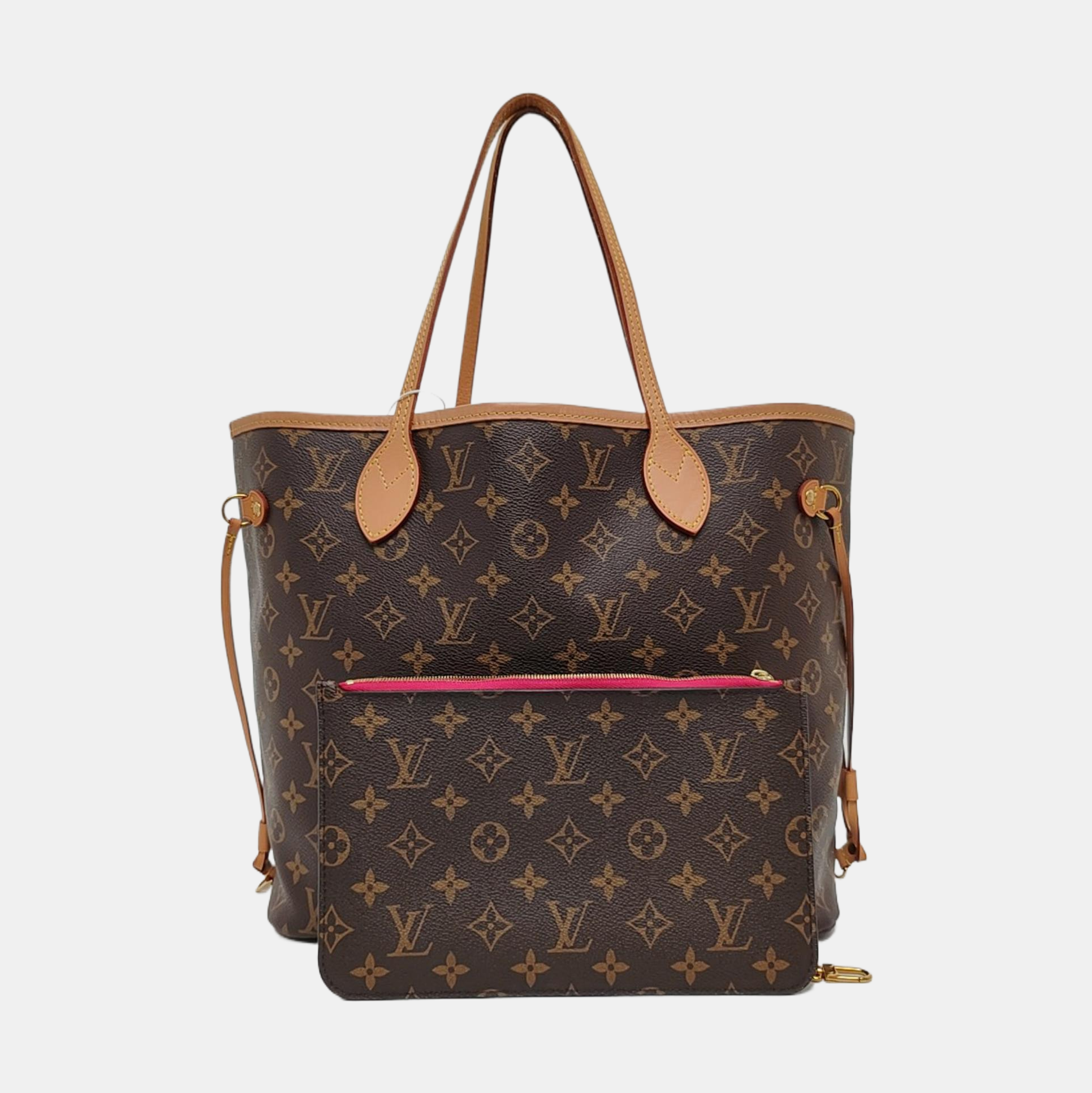 Authenticated pre-owned  NEVERFULL MM Monogram Coated Canvas Brown - Tote Bag at Looply