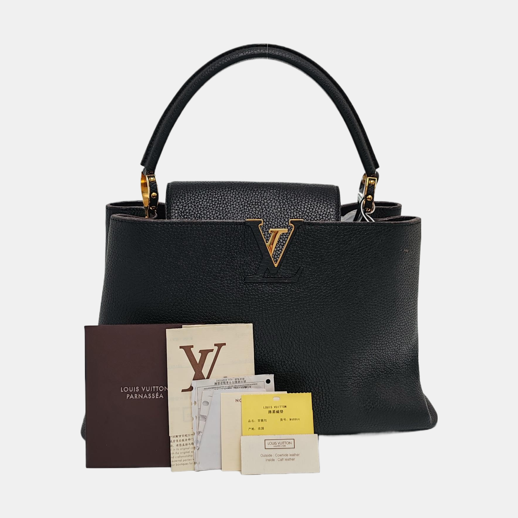 CAPUCINES GM Calfskin Black