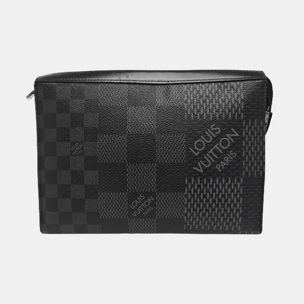 Pochette Voyag MM Damier Graphite Coated Canvas Gray