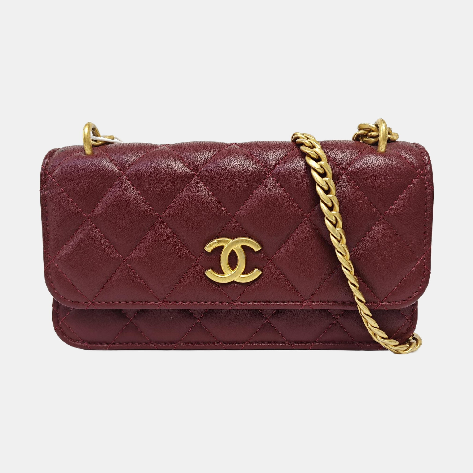 WOC Mini Quilted Lambskin Red