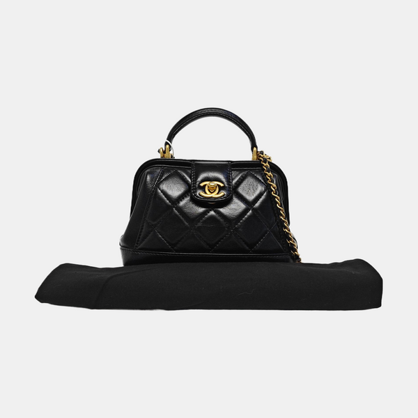 Quilted Lambskin Shoulder Bag Mini Black