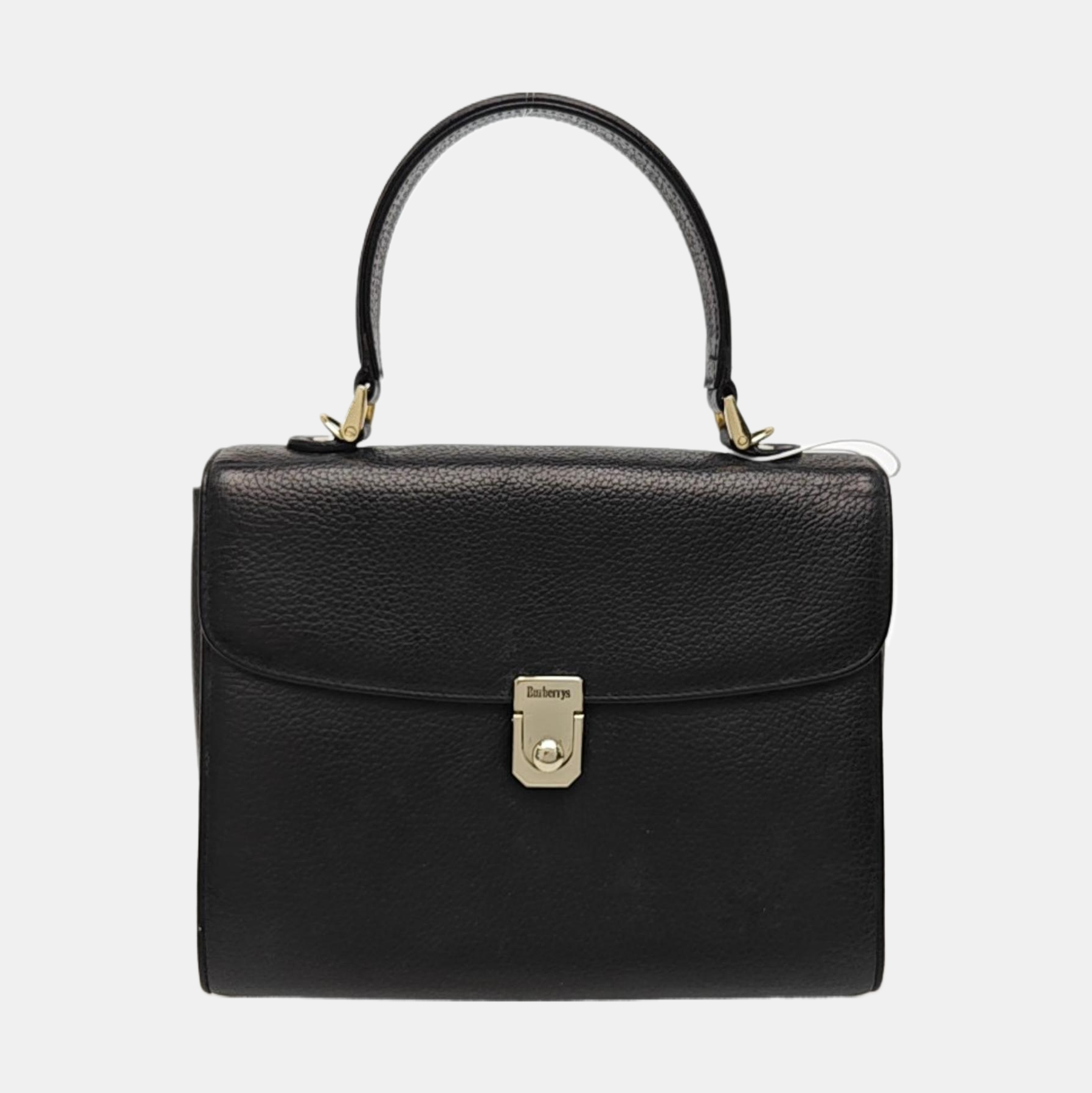 Calfskin Top Handle Bag Black