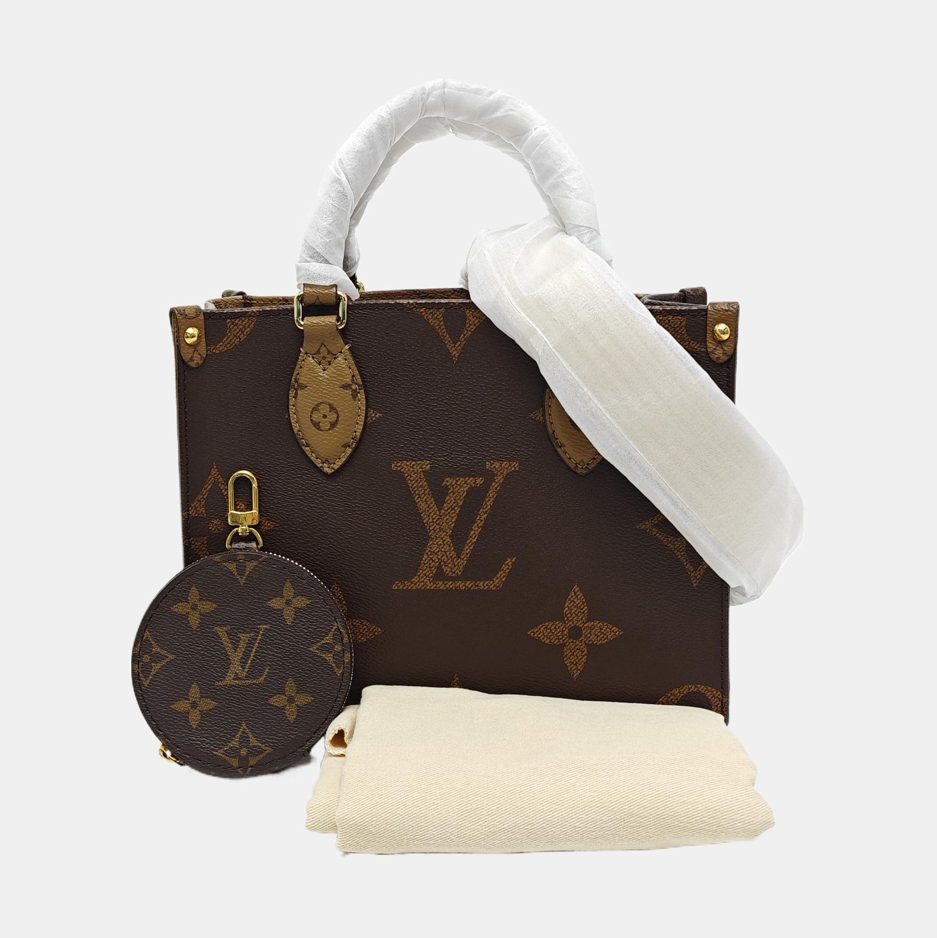 ONTHEGO PM Monogram Coated Canvas Brown